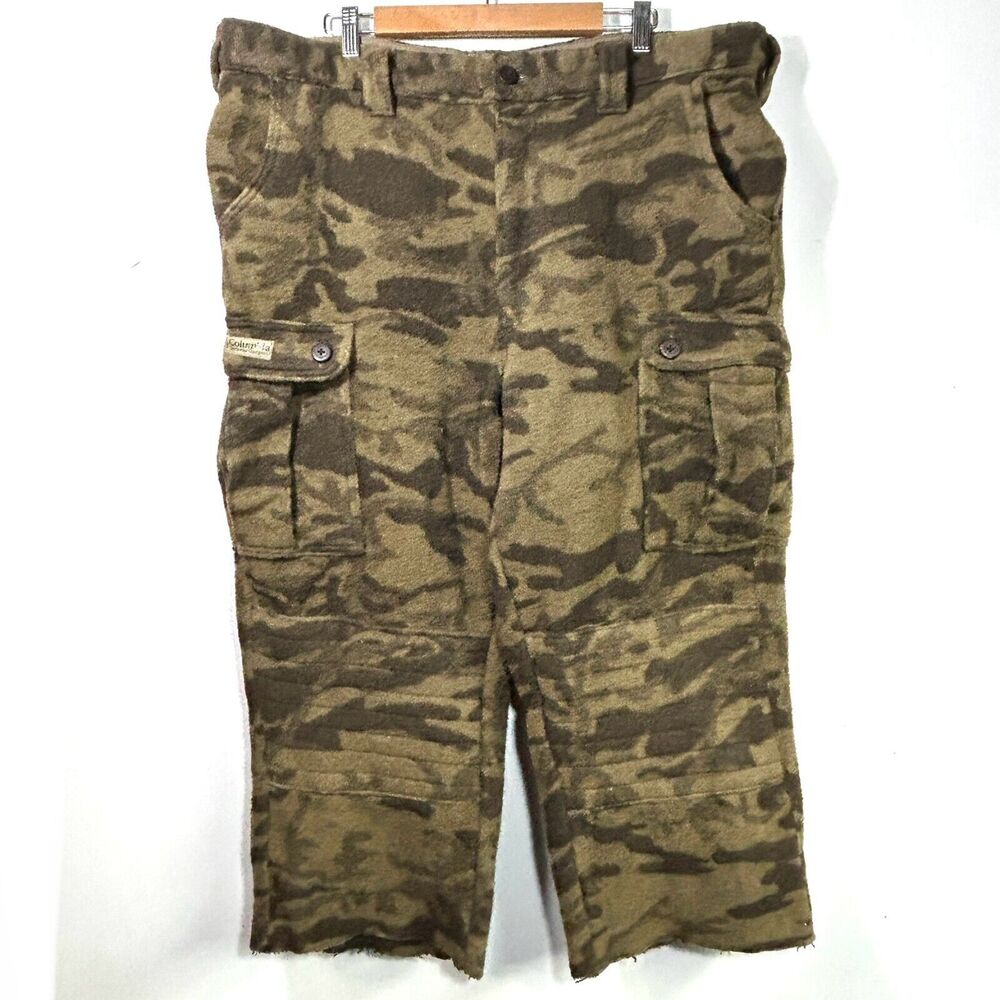 Vintage Columbia Gallatin Range Wool Blend Camo Pants 42 X 25 Hunt Cargo READ *